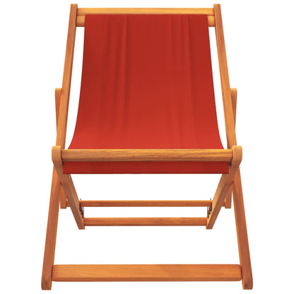 Folding Beach Chairs 2 pcs in Red Fabric