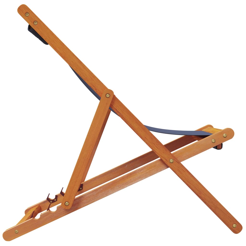 Sedie da Spiaggia Pieghevoli 2 pz in Tessuto Blu - homemem39