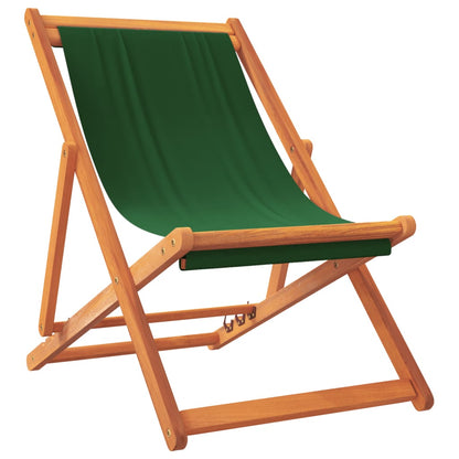 Folding Beach Chairs 2 pcs Green in Fabric