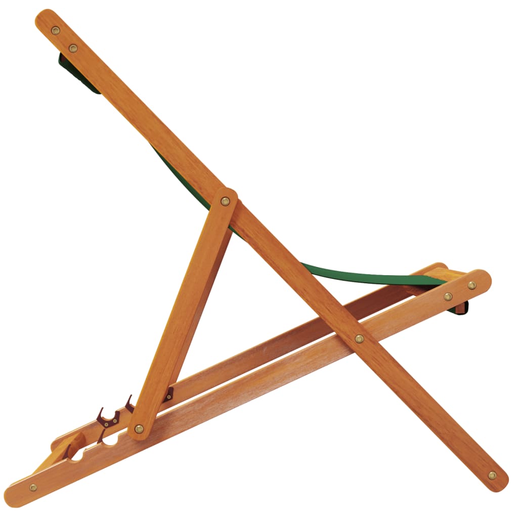 Sedie da Spiaggia Pieghevoli 2 pz Verdi in Tessuto - homemem39