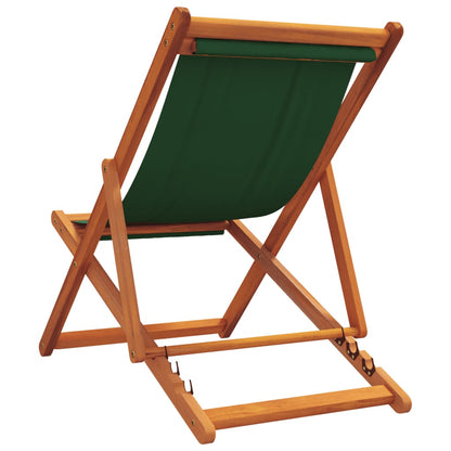 Folding Beach Chairs 2 pcs Green in Fabric