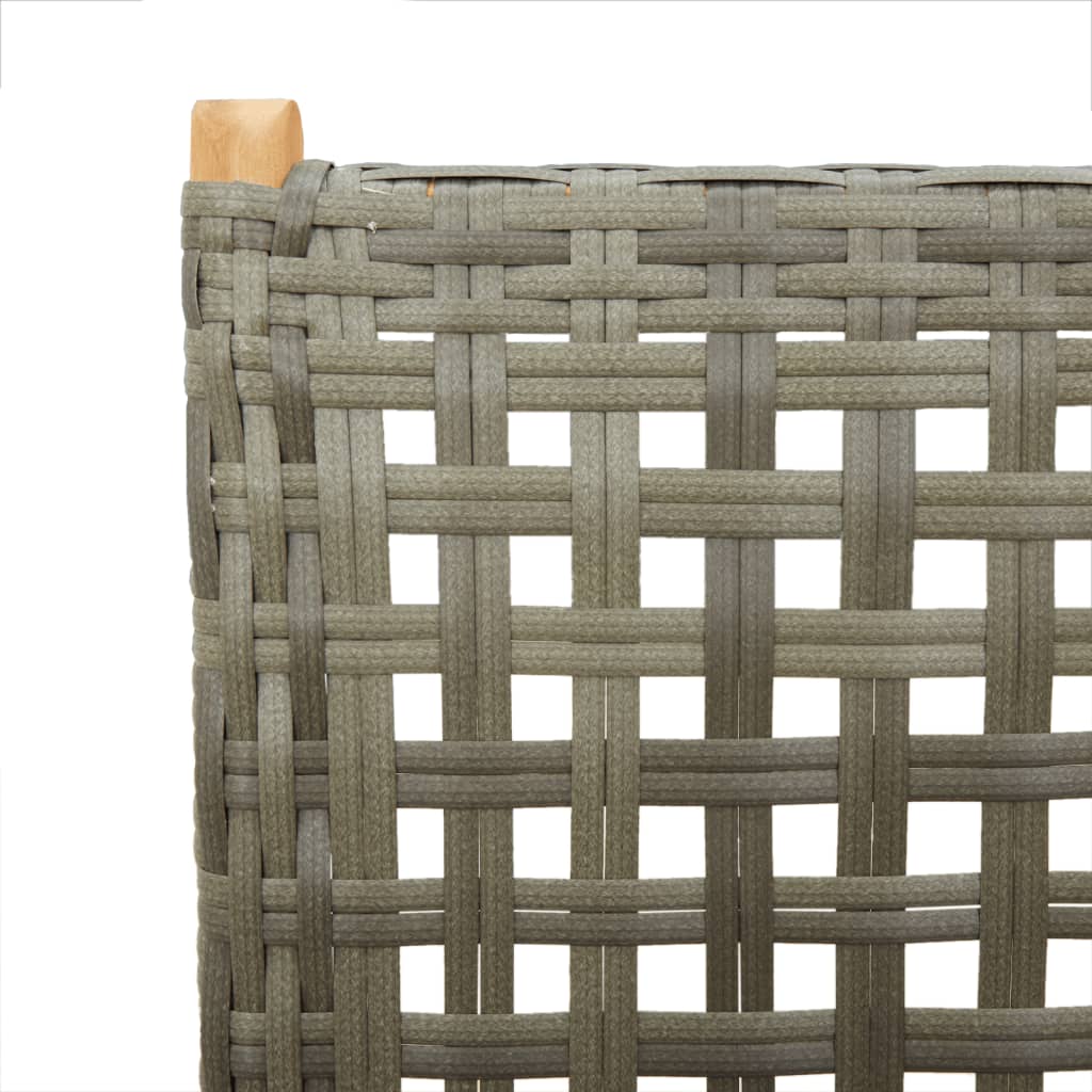 Sedie Giardino Reclinabili 4pz Grigie Polyrattan Legno Massello