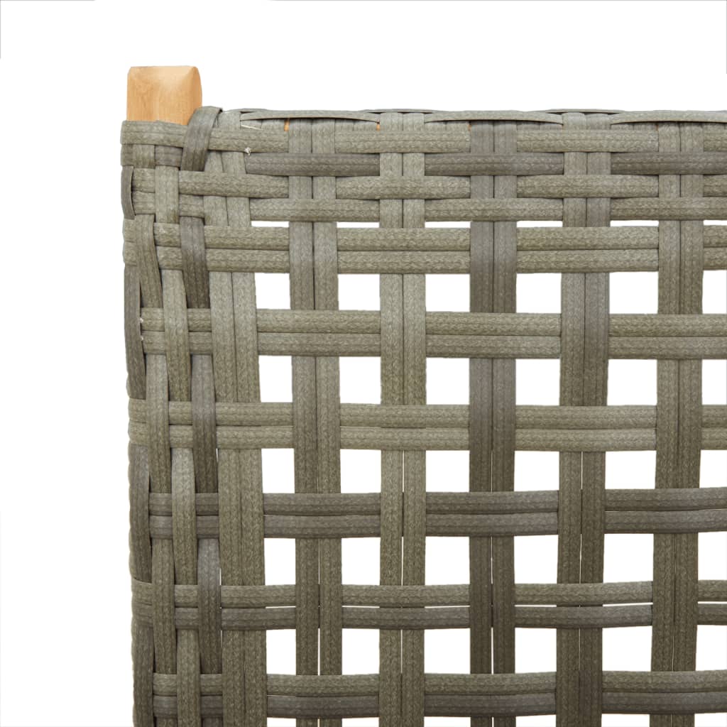 Sedie Giardino Reclinabili 6pz Grigie Polyrattan Legno Massello - homemem39