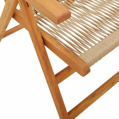 Sedie da Giardino Reclinabili 8pz Beige Legno Massello Acacia