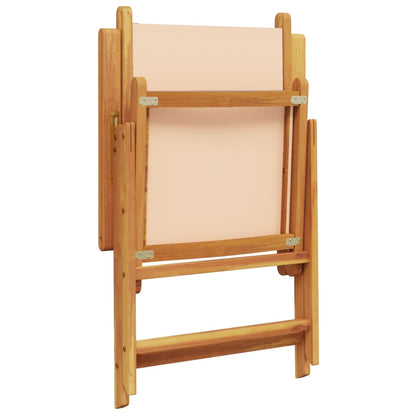 Sedie Giardino Reclinabili 6 pz Beige Tessuto e Legno Massello