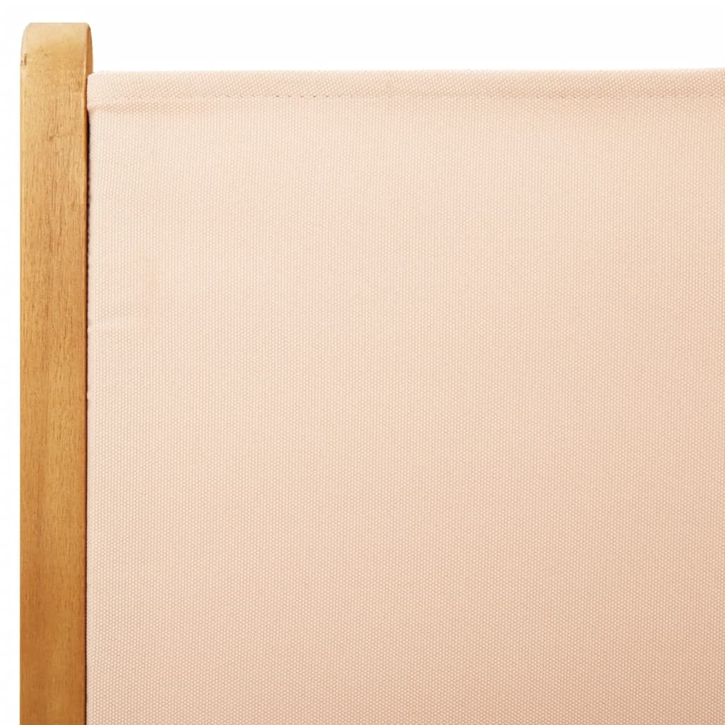 Sedie Giardino Reclinabili 6 pz Beige Tessuto e Legno Massello