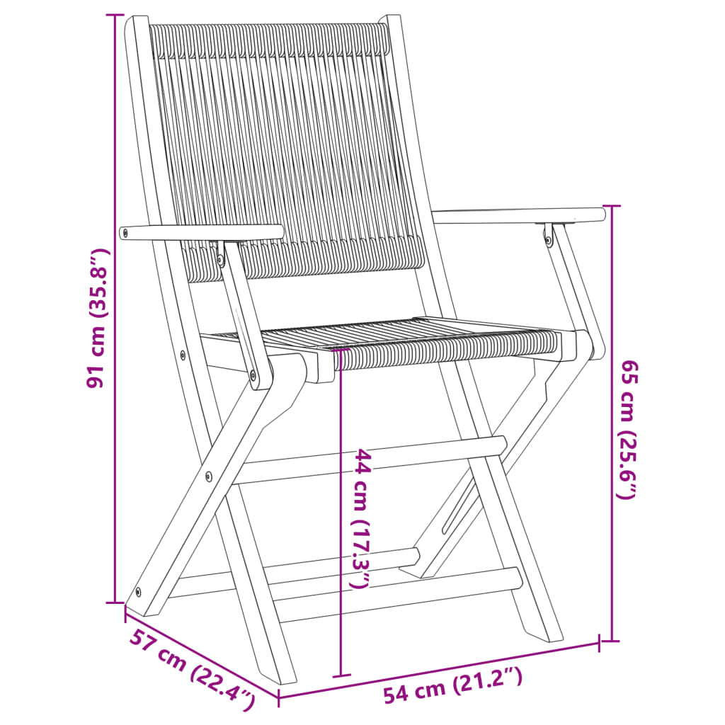 Sedie da Giardino Pieghevoli 4pz Grigie Legno Massello Acacia