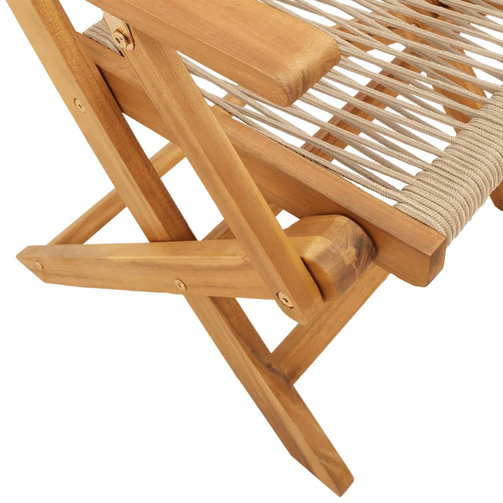 Sedie da Giardino Pieghevoli 8pz Beige Legno Massello di Acacia