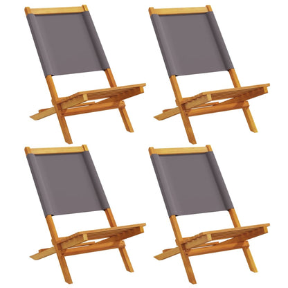 Folding Garden Chairs 4pcs Anthracite Solid Wood Fabric