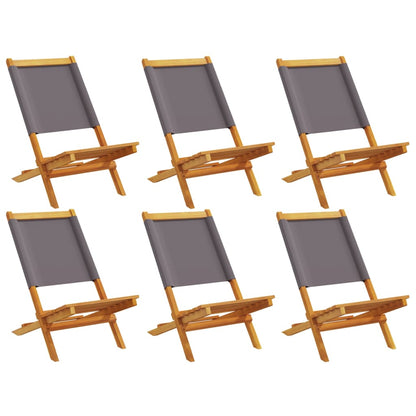 Folding Garden Chairs 6pcs Anthracite Solid Wood Fabric