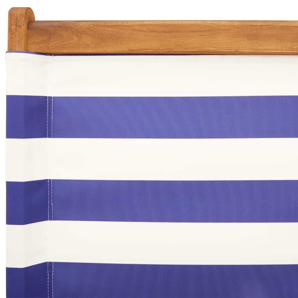 Sedie da Giardino Pieghevoli 4pz Blu e Bianco Tessuto e Legno - homemem39