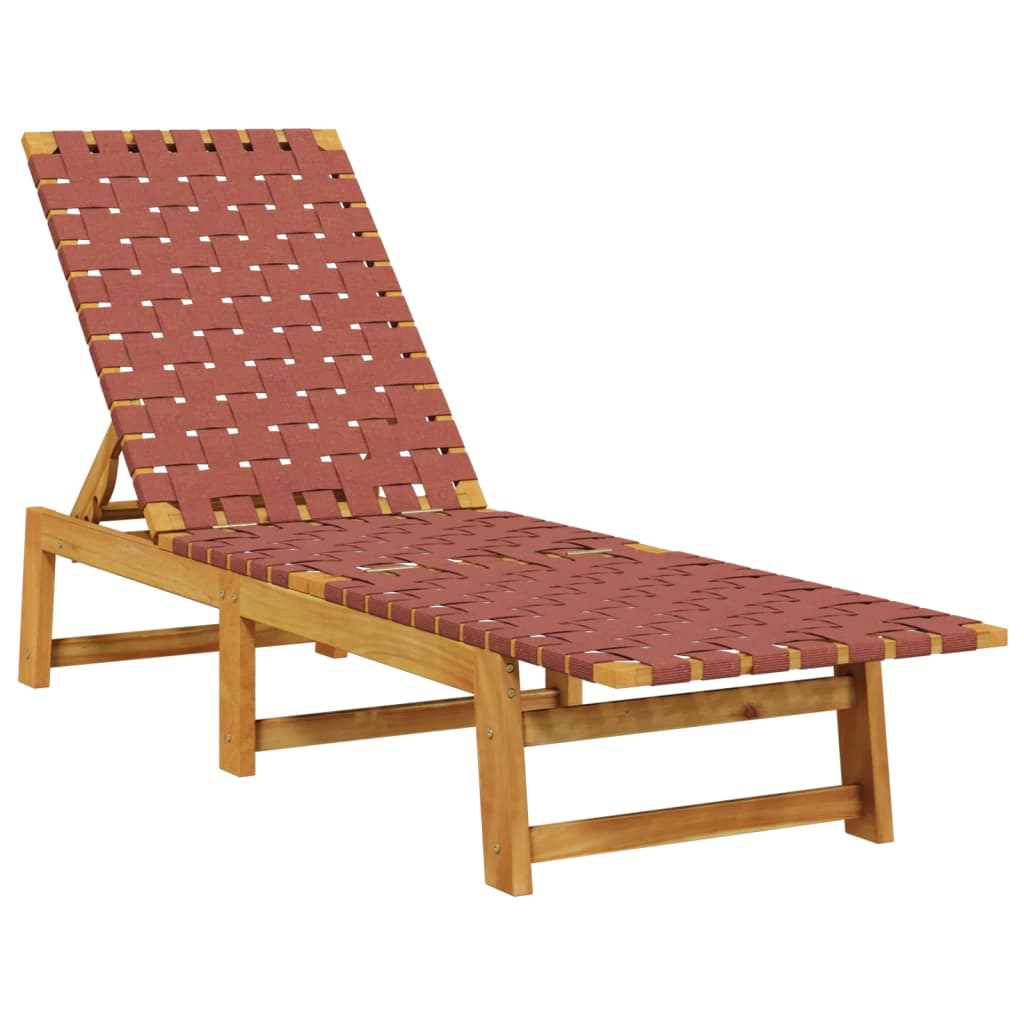 Lettino Prendisole Tavolino Rosso Legno Massello Acacia Tessuto | homemem39