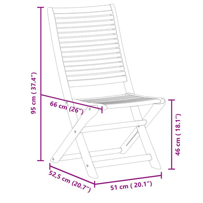 Sedie da Giardino Pieghevoli 6 pz 51x66x95 cm Legno di Acacia | homemem39