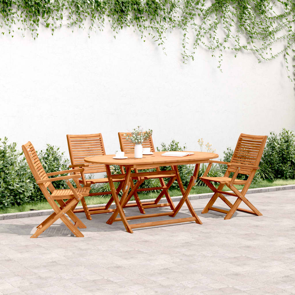 Sedie Giardino Pieghevoli 4 pz 57x66x95cm Legno Massello Acacia | homemem39