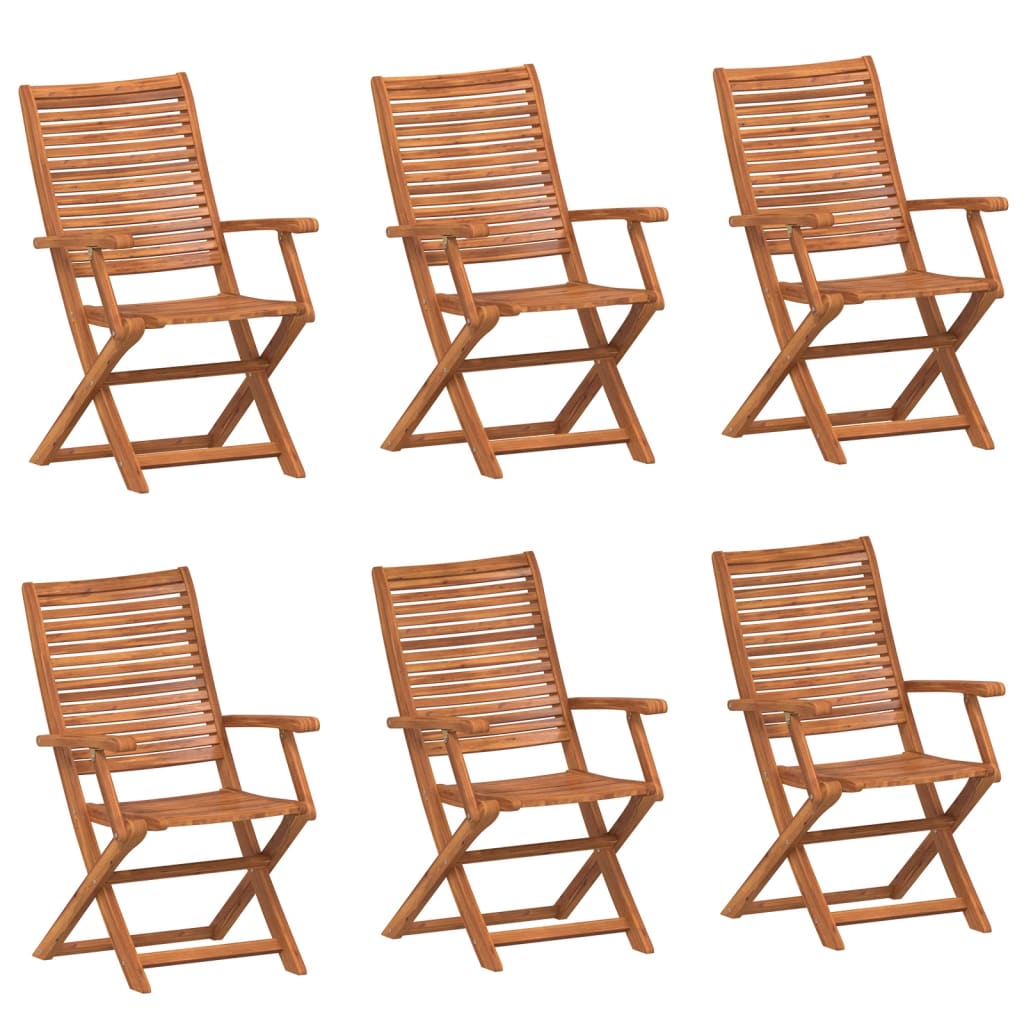 Sedie Giardino Pieghevoli 6 pz 57x66x95cm Legno Massello Acacia | homemem39