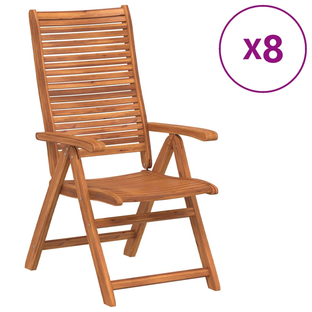 Sedie Giardino Reclinabili 8 pz 56x72x107 Legno Massello Acacia | homemem39