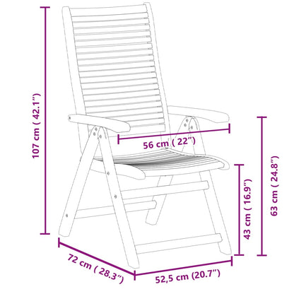 Sedie Giardino Reclinabili 8 pz 56x72x107 Legno Massello Acacia | homemem39