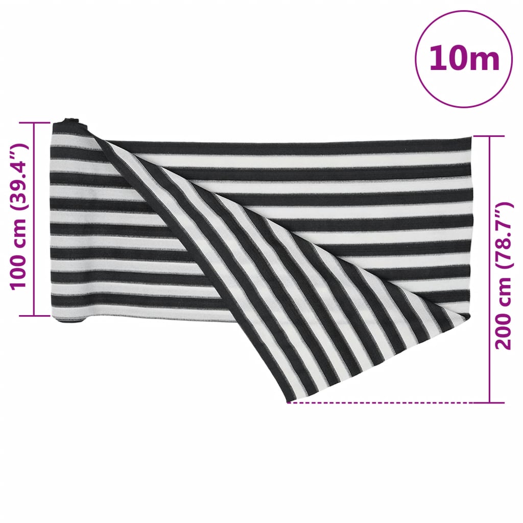 Rete per Privacy Antracite e Bianca 2x10 m in HDPE 75 g/m² | homemem39