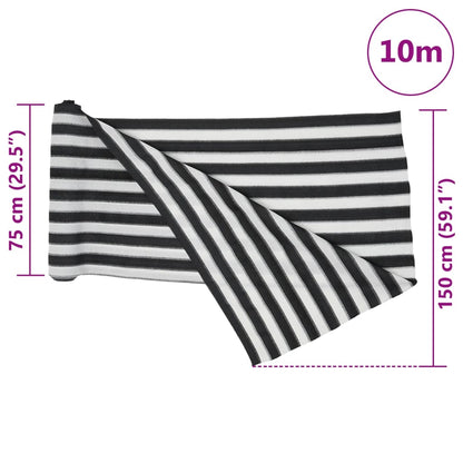 Rete per Privacy Antracite e Bianca 1,5x10 m in HDPE 195 g/m² | homemem39