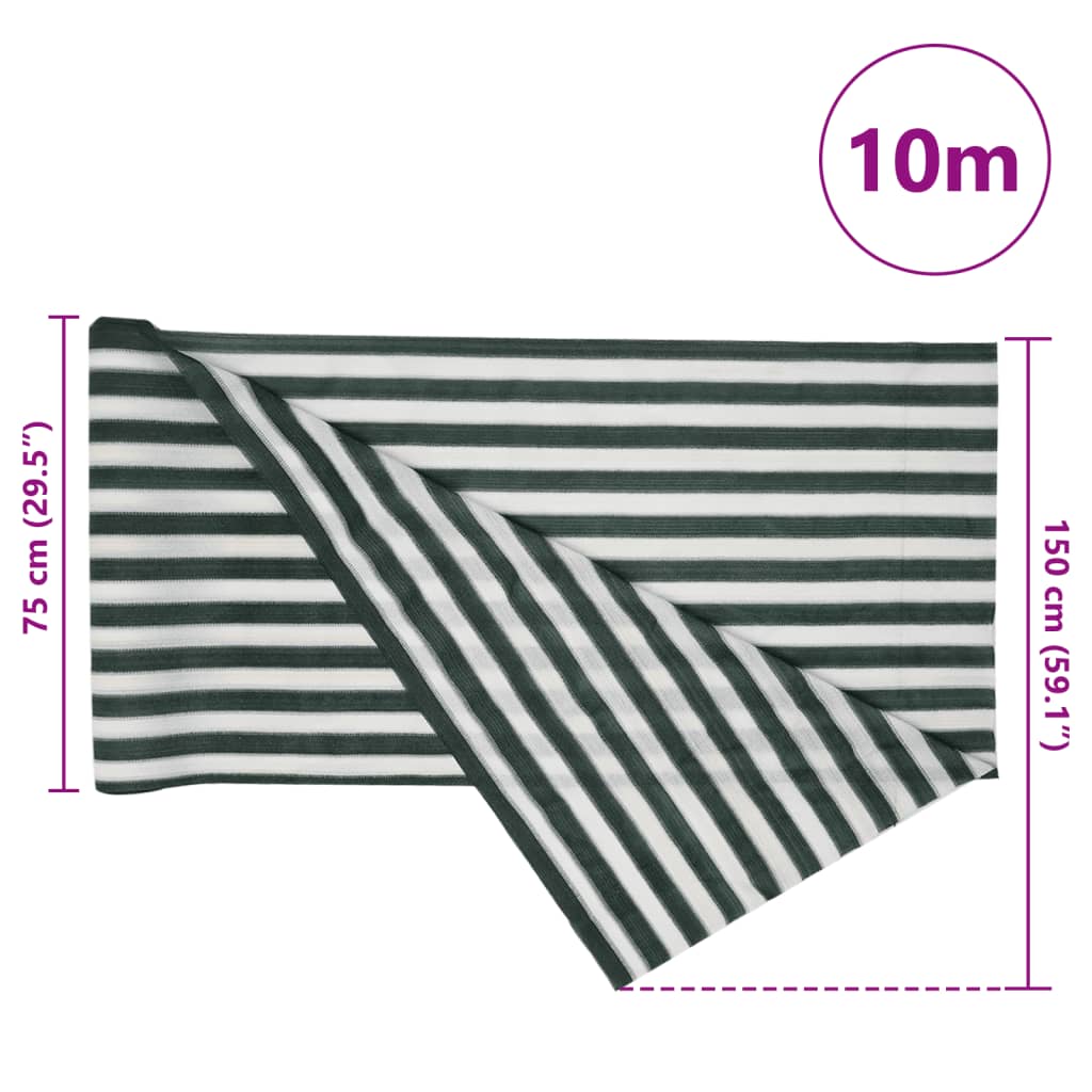 Rete per Privacy Verde e Bianco 1,5x10 m in HDPE 150 g/m² | homemem39