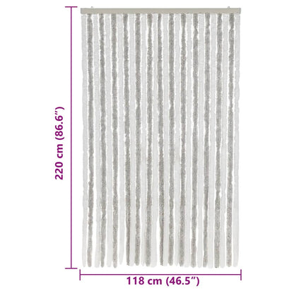 Tenda Antimosche Grigia Chiaro e Bianca 118x220 cm in Ciniglia | homemem39