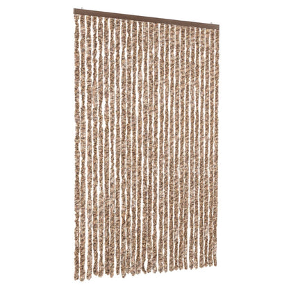 Tenda Antimosche Beige e Marrone Scuro 118x220 cm in Ciniglia | homemem39