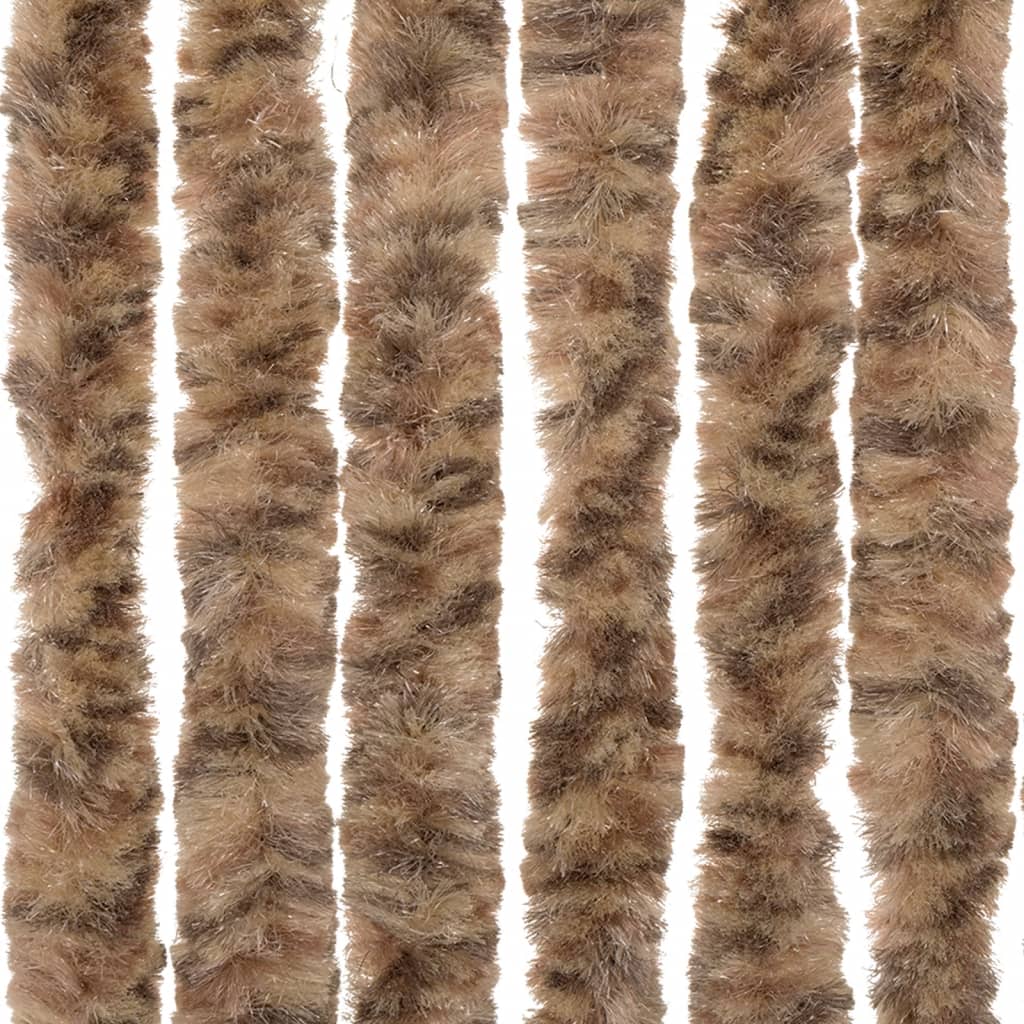 Tenda Antimosche Beige e Marrone Scuro 118x220 cm in Ciniglia | homemem39