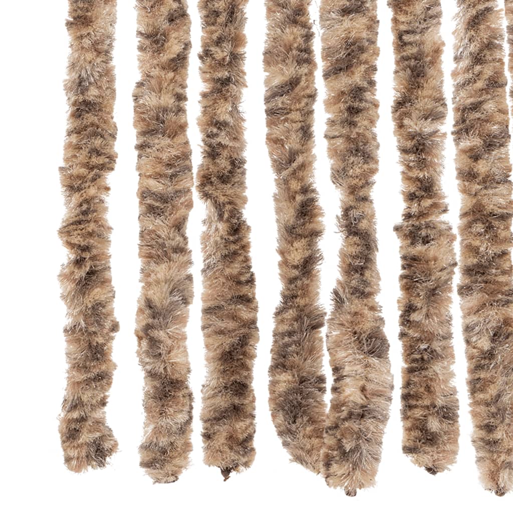 Tenda Antimosche Beige e Marrone Scuro 118x220 cm in Ciniglia | homemem39