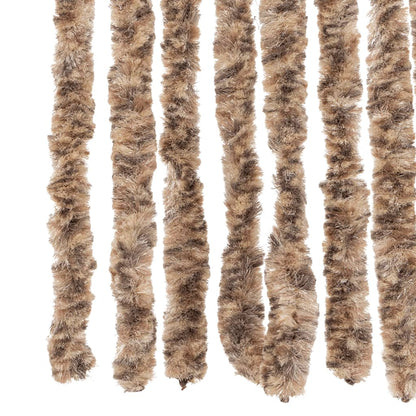 Tenda Antimosche Beige e Marrone Scuro 118x220 cm in Ciniglia | homemem39