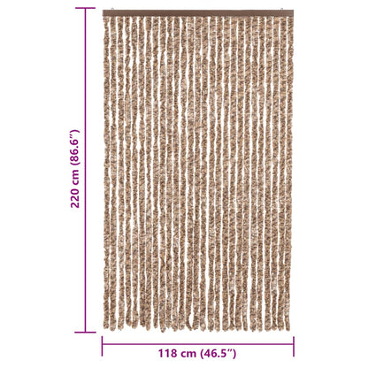 Tenda Antimosche Beige e Marrone Scuro 118x220 cm in Ciniglia | homemem39