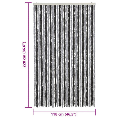Tenda Antimosche Grigia e Nera 118x220 cm in Ciniglia | homemem39