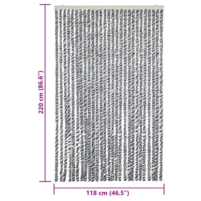 Tenda Antimosche Grigia Nera e Bianca 118x220 cm in Ciniglia | homemem39