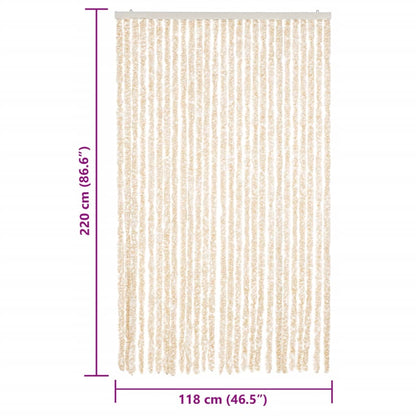 Tenda Antimosche Beige e Bianca 118x220 cm in Ciniglia | homemem39