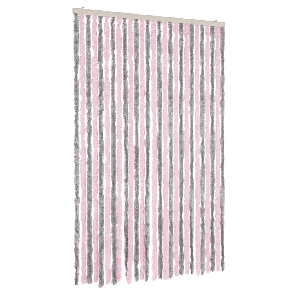 Tenda Antimosche Grigio Argento e Rosa 118x220 cm in Ciniglia | homemem39