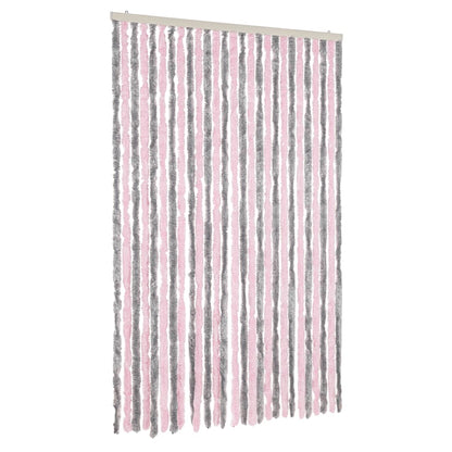 Tenda Antimosche Grigio Argento e Rosa 118x220 cm in Ciniglia | homemem39