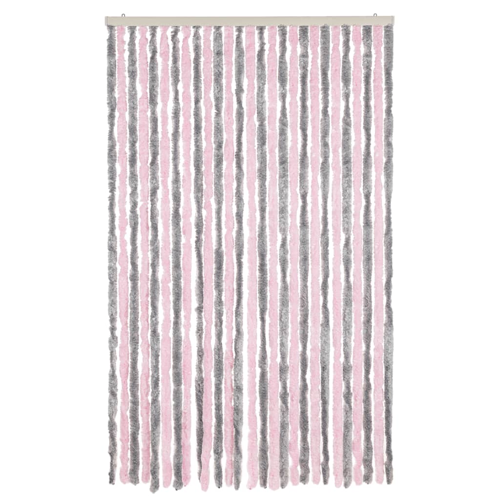 Tenda Antimosche Grigio Argento e Rosa 118x220 cm in Ciniglia | homemem39