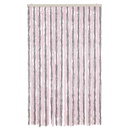 Tenda Antimosche Grigio Argento e Rosa 118x220 cm in Ciniglia - homemem39