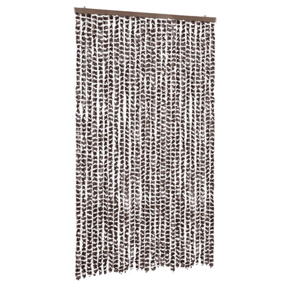 Tenda Antimosche Marrone e Bianca 118x220 cm in Ciniglia