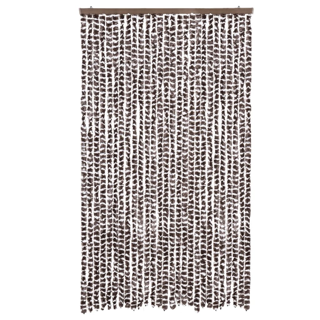 Tenda Antimosche Marrone e Bianca 118x220 cm in Ciniglia