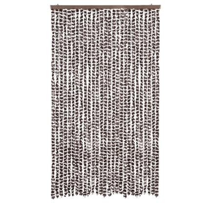Tenda Antimosche Marrone e Bianca 118x220 cm in Ciniglia