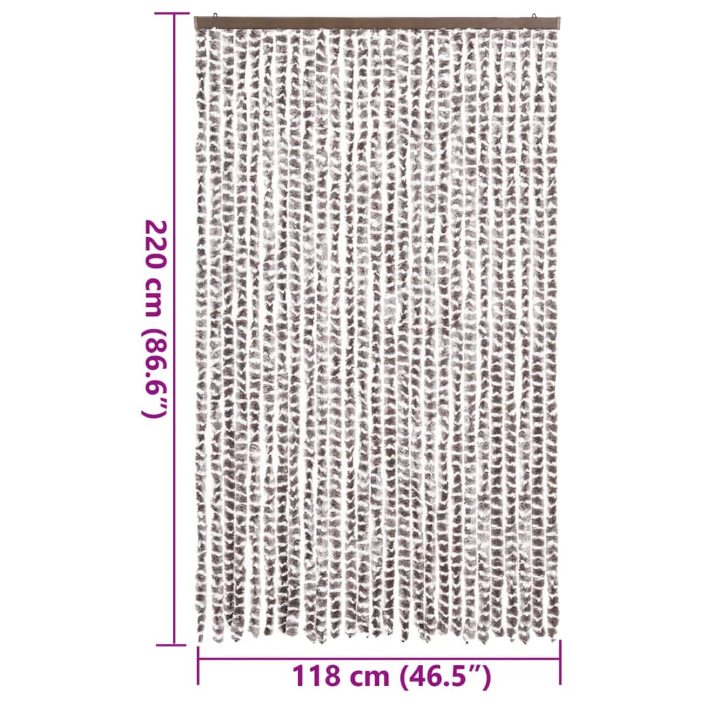 Tenda Antimosche Tortora e Bianca 118x220 cm in Ciniglia | homemem39