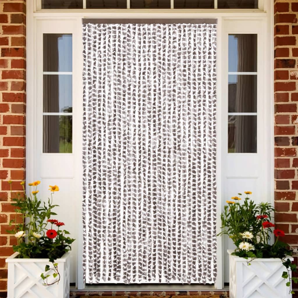 Tenda Antimosche Tortora e Bianca 118x220 cm in Ciniglia | homemem39