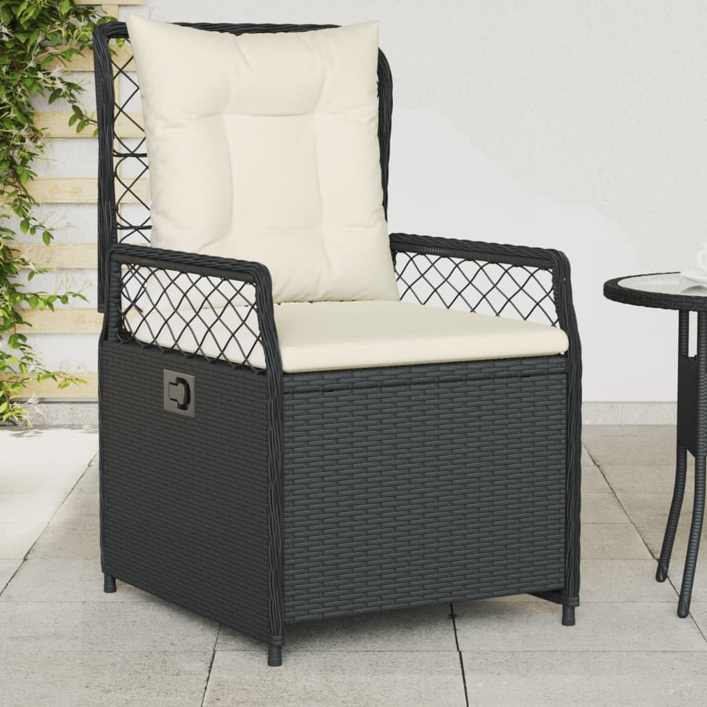 Sedie da Giardino Reclinabili 2 pz Nere in Polyrattan - homemem39