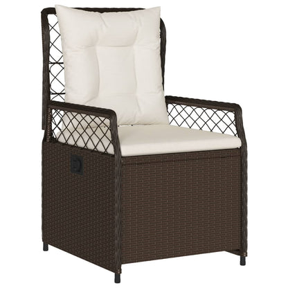 Sedie da Giardino Reclinabili 2 pz Marrone in Polyrattan