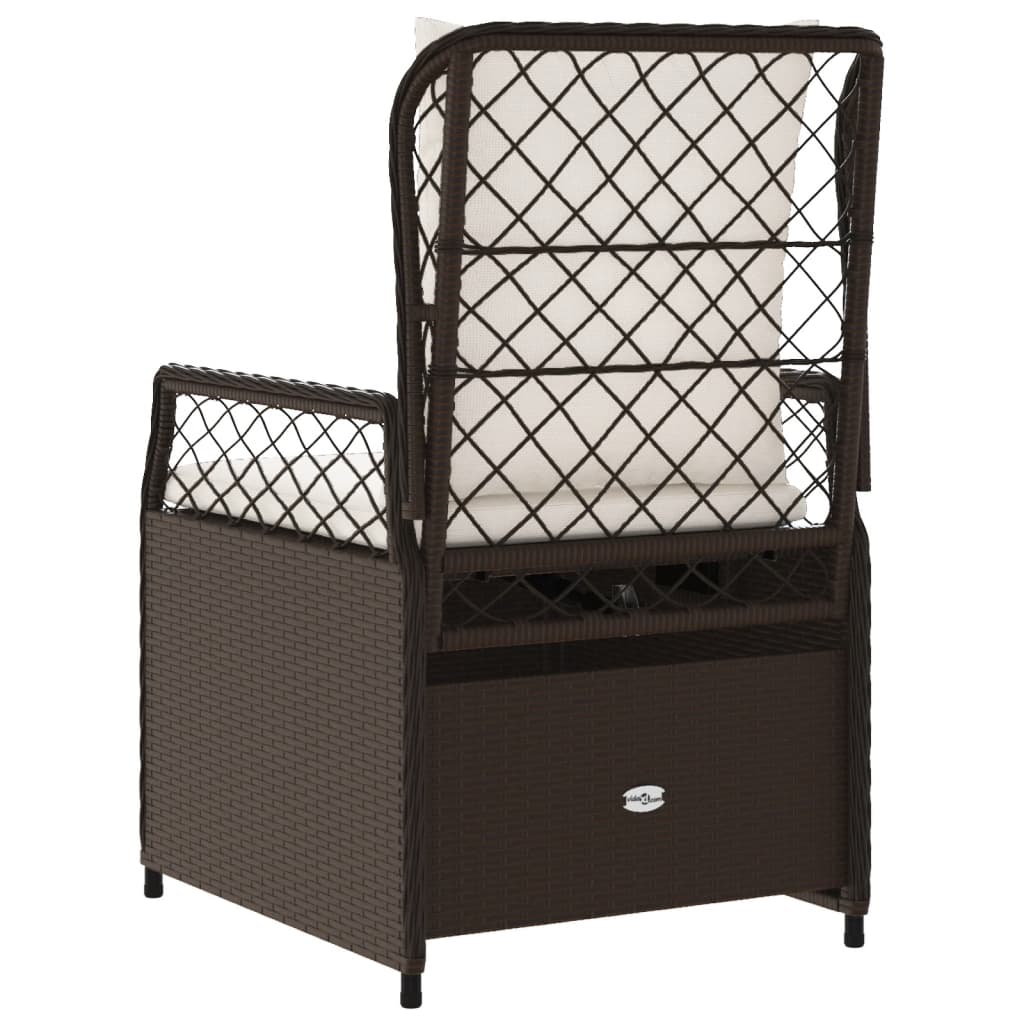 Sedie da Giardino Reclinabili 2 pz Marrone in Polyrattan - homemem39