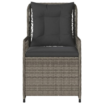 Sedie da Giardino Reclinabili 2 pz Grigio Polyrattan