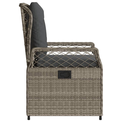 Sedie da Giardino Reclinabili 2 pz Grigio Polyrattan