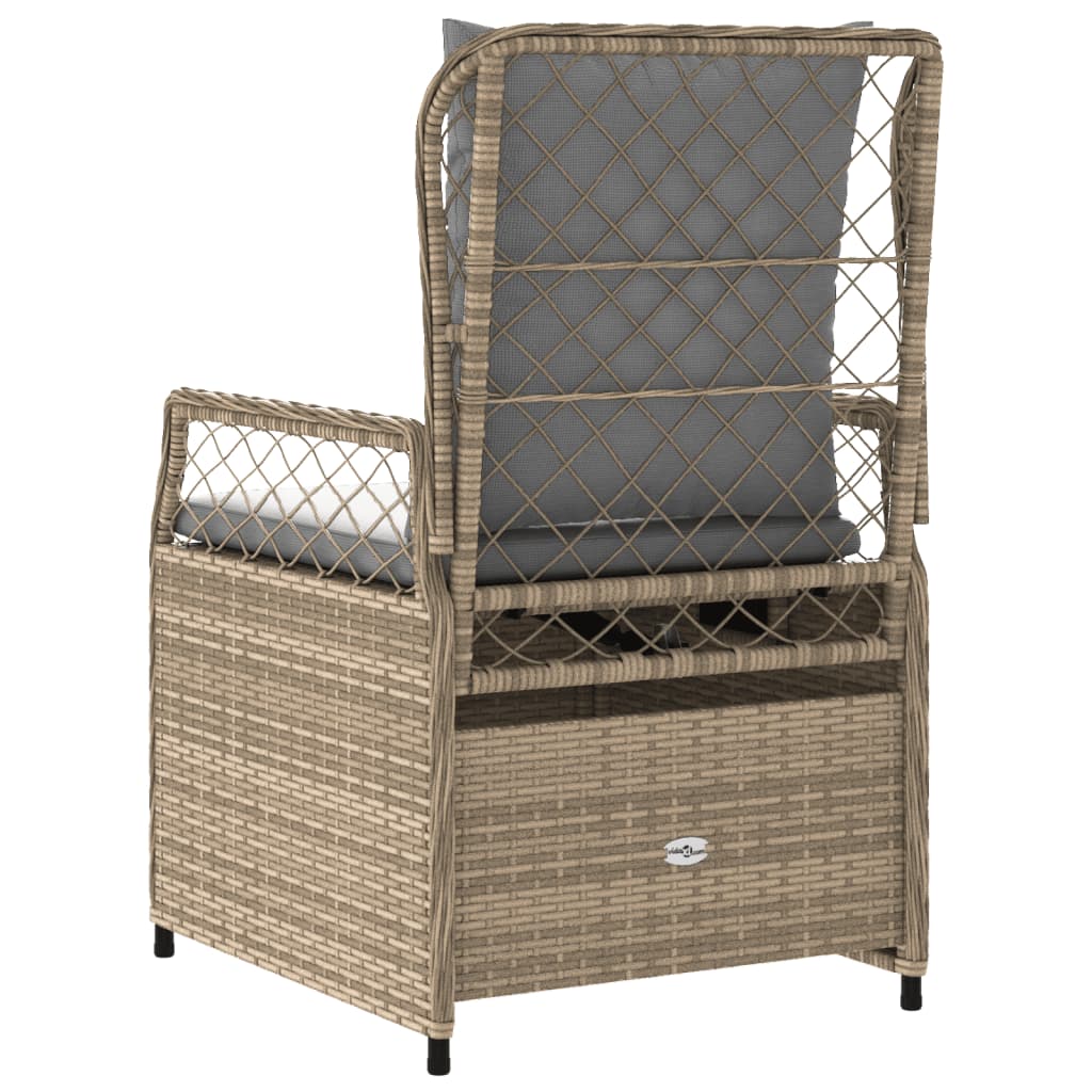Sedie da Giardino Reclinabili 2 pz Beige Polyrattan - homemem39