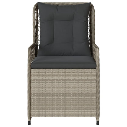 Sedie da Giardino Reclinabili 2 pz Grigio Chiaro Polyrattan - homemem39