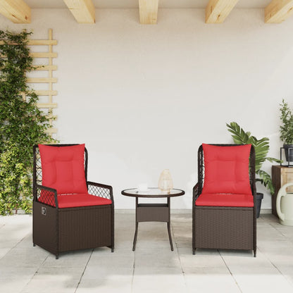 Sedie da giardino reclinabili 2 pz in Polyrattan Marrone | homemem39